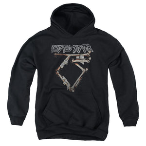 Twisted Sister Bone Logo Kids Youth Hoodie Black