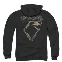 Load image into Gallery viewer, Twisted Sister Bone Logo Back Print Zipper Mens Hoodie Black