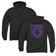 Load image into Gallery viewer, Twisted Sister Symbol Back Print Zipper Mens Hoodie Black