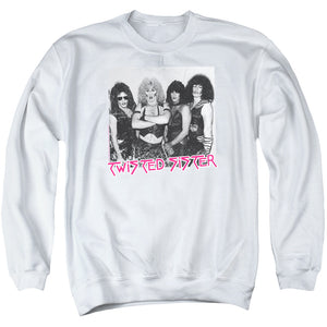 Twisted Sister The Group Mens Crewneck Sweatshirt White