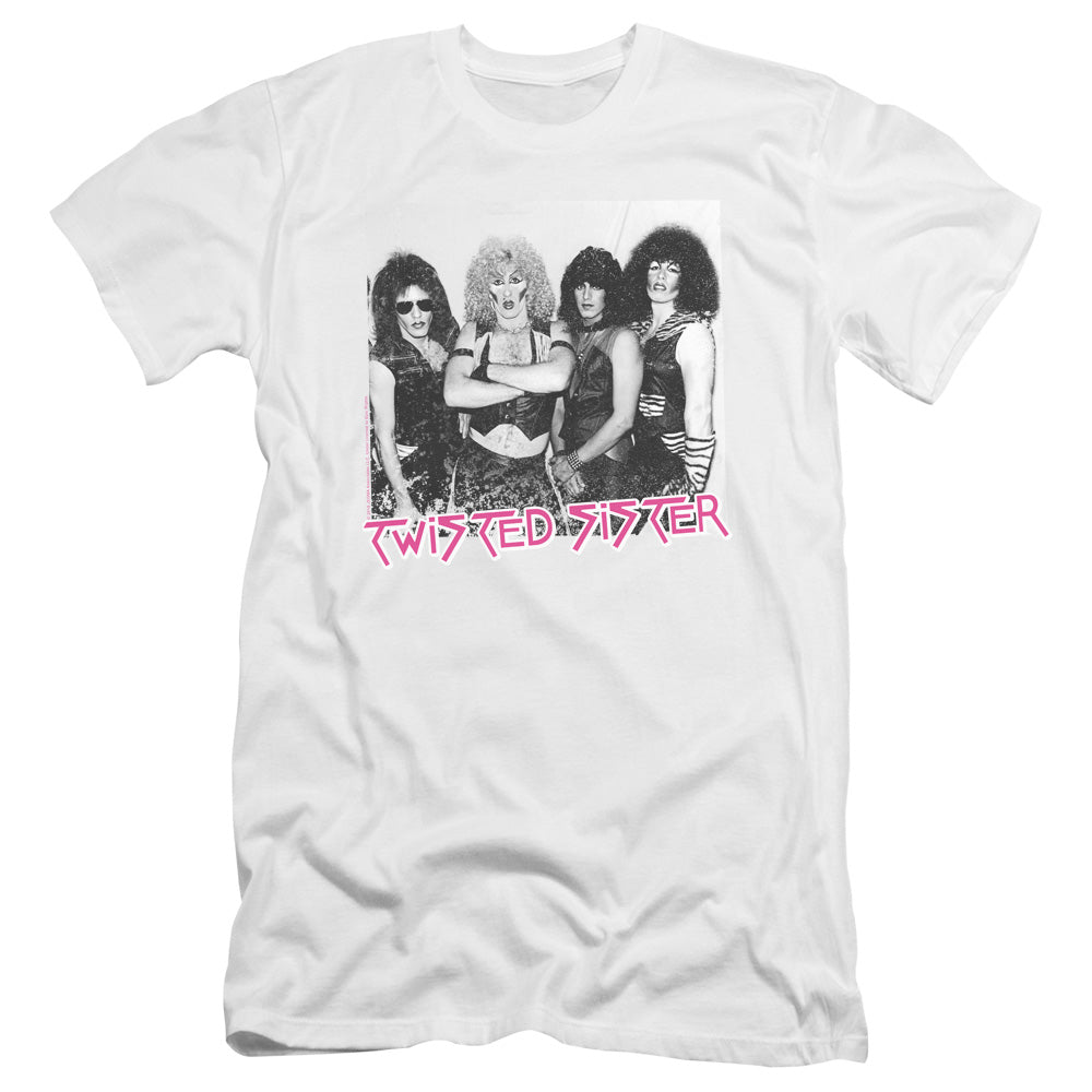 Twisted Sister The Group Premium Bella Canvas Slim Fit Mens T Shirt White