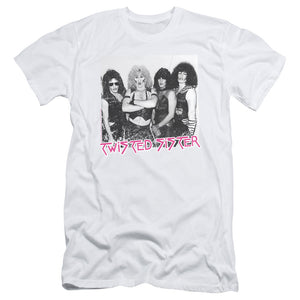 Twisted Sister The Group Slim Fit Mens T Shirt White