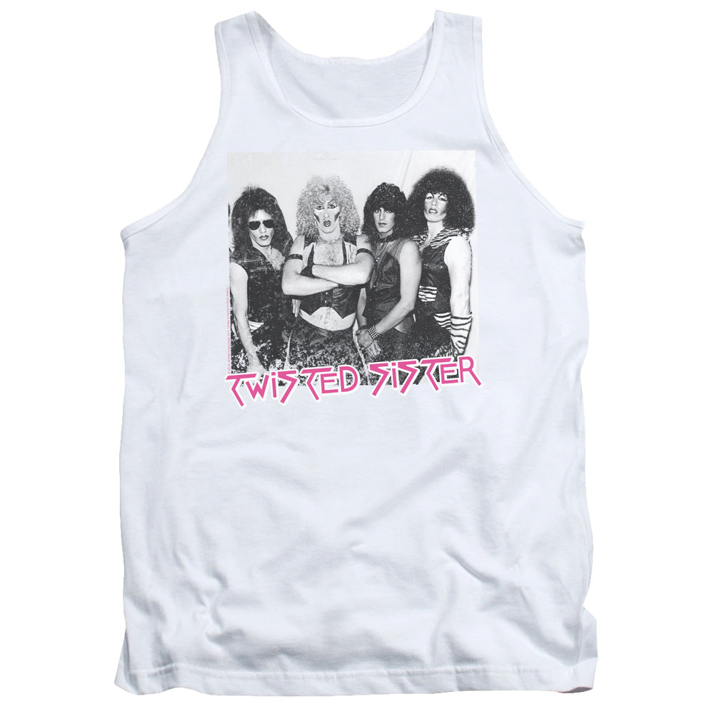 Twisted Sister The Group Mens Tank Top Shirt White