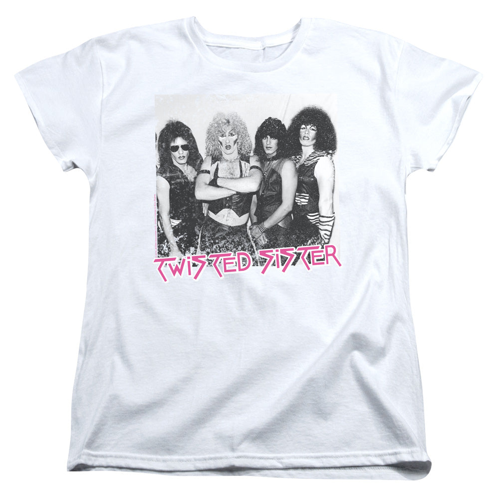 Twisted Sister The Group Womens T Shirt White