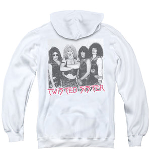 Twisted Sister The Group Back Print Zipper Mens Hoodie White