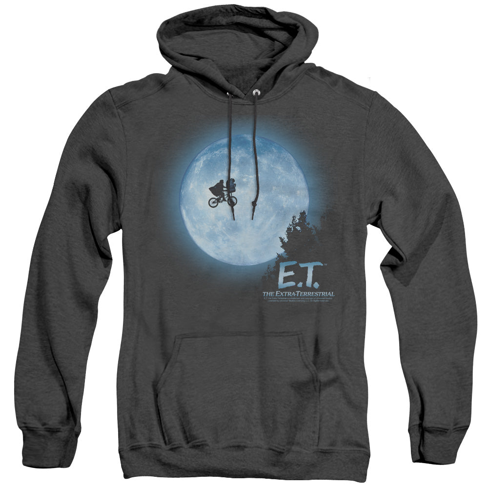 ET the Extra Terrestrial Moon Scene Heather Mens Hoodie Black