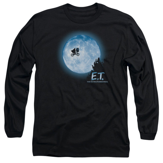 ET the Extra Terrestrial Moon Scene Mens Long Sleeve Shirt Black