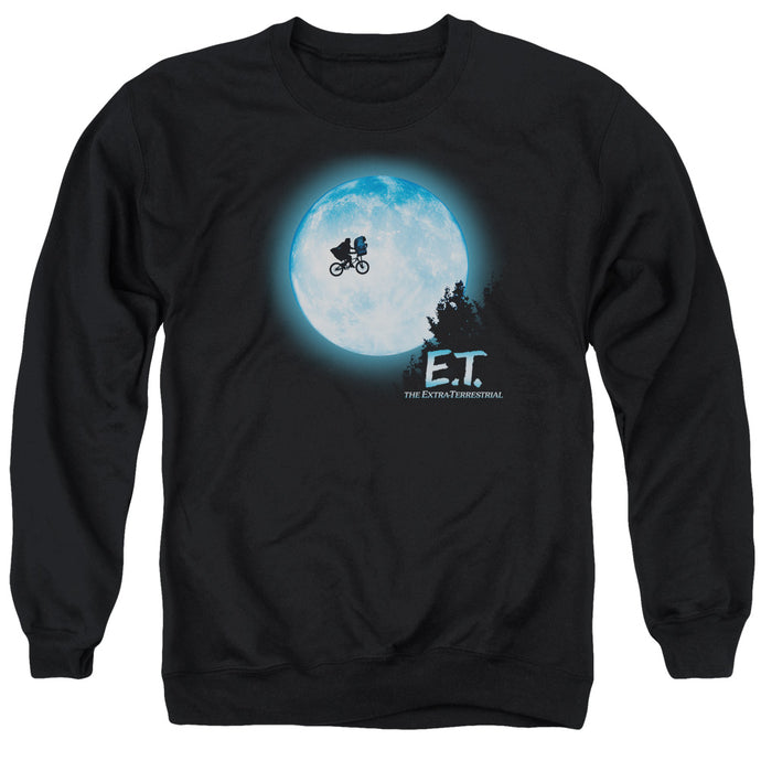 ET the Extra Terrestrial Moon Scene Mens Crewneck Sweatshirt Black