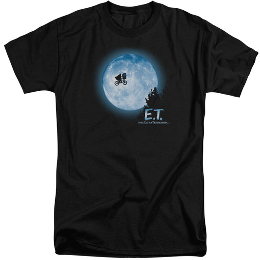 ET the Extra Terrestrial Moon Scene Mens Tall T Shirt Black