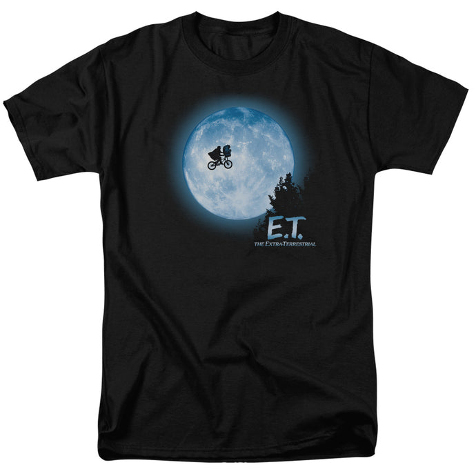 ET the Extra Terrestrial Moon Scene Mens T Shirt Black