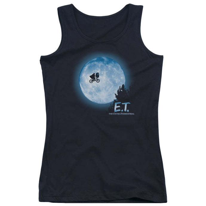 ET the Extra Terrestrial Moon Scene Womens Tank Top Shirt Black