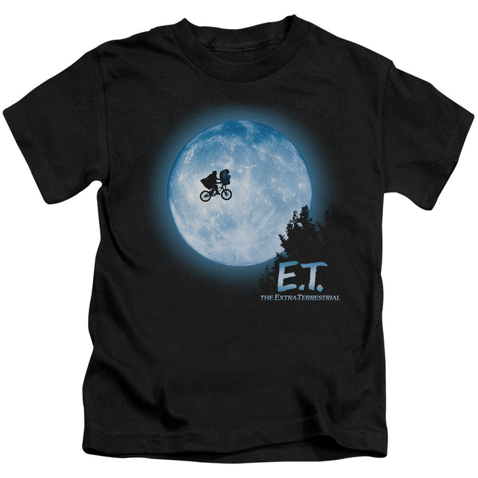 ET the Extra Terrestrial Moon Scene Juvenile Kids Youth T Shirt Black