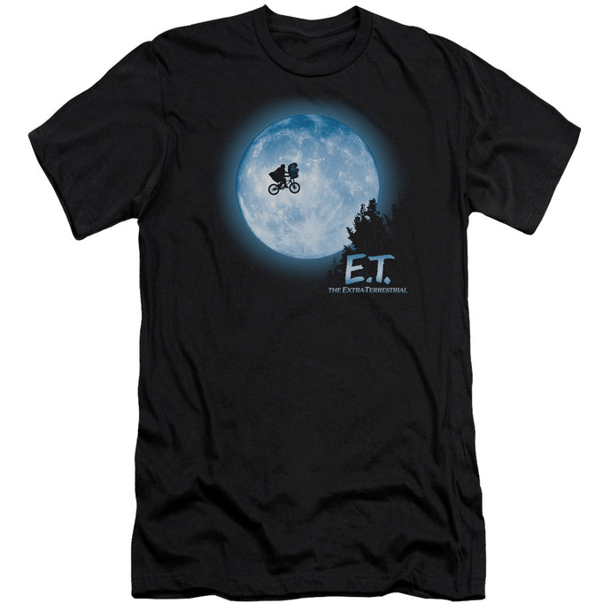 ET the Extra Terrestrial Moon Scene Premium Bella Canvas Slim Fit Mens T Shirt Black