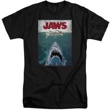 Load image into Gallery viewer, Jaws Lined Poster Mens Tall T Shirt Black