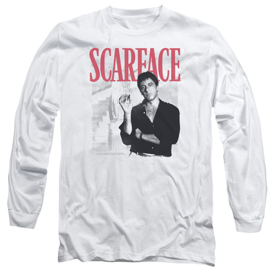 Scarface Stairway Mens Long Sleeve Shirt White