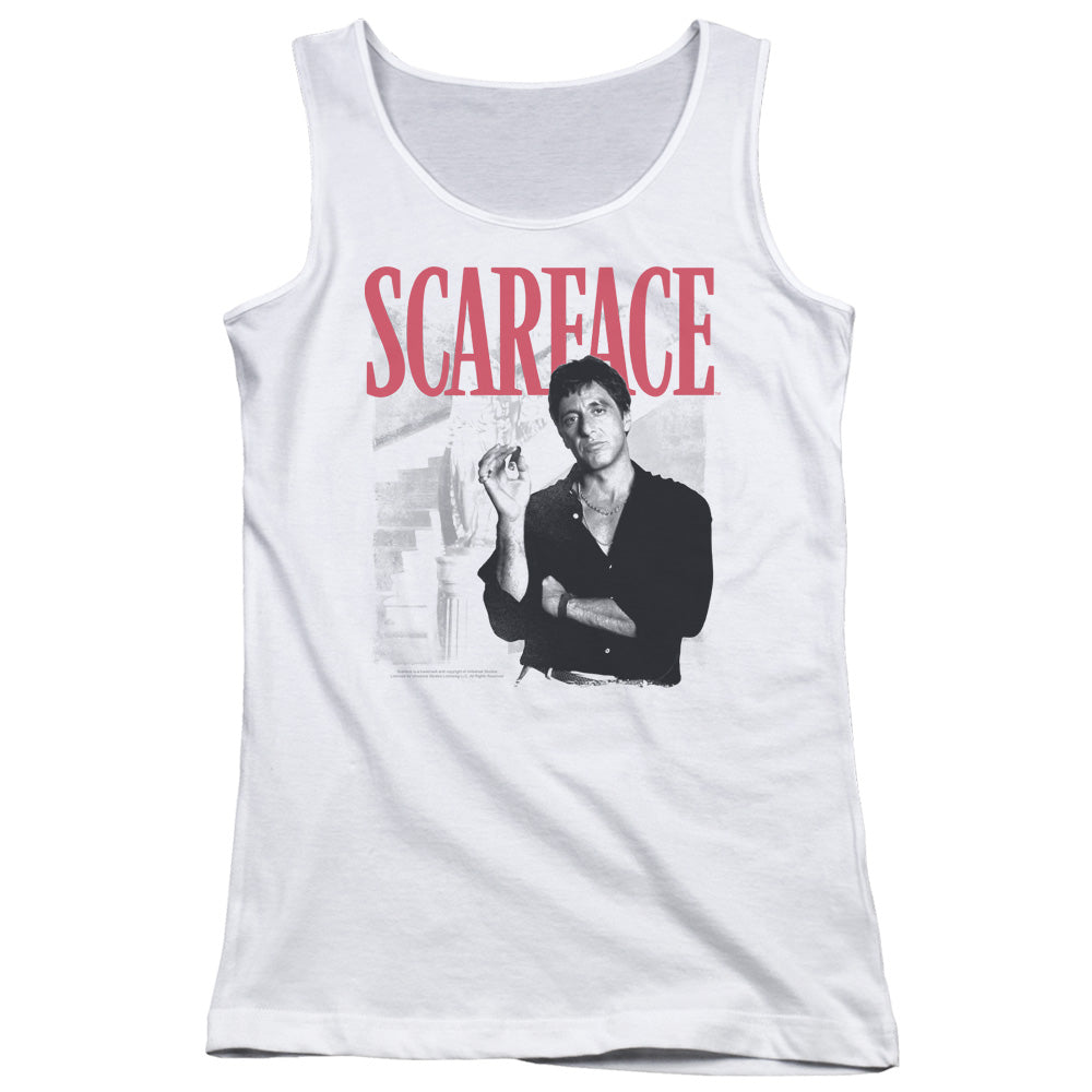 Scarface Stairway Womens Tank Top Shirt White