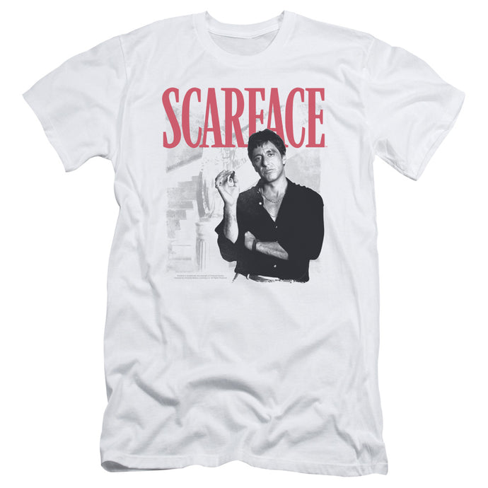 Scarface Stairway Slim Fit Mens T Shirt White
