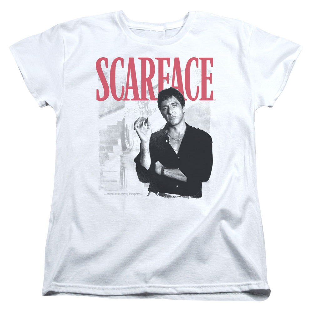 Scarface Stairway Womens T Shirt White