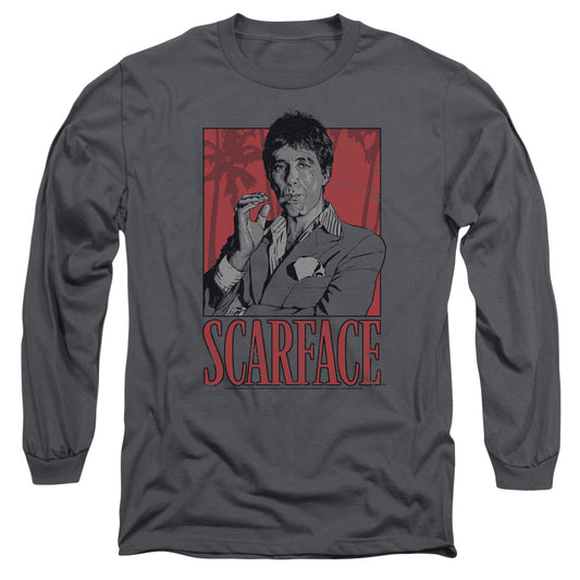 Scarface Tony Mens Long Sleeve Shirt Charcoal