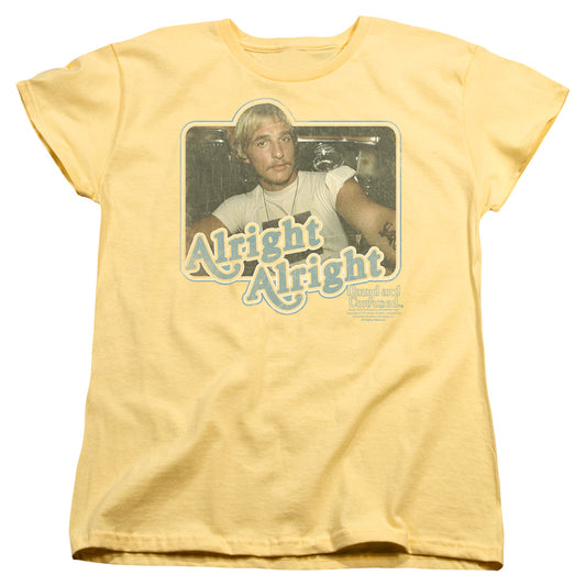 Dazed and Confused Alright Alright Womens T Shirt Yellow