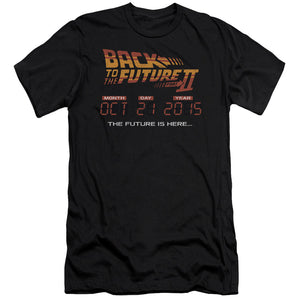 Back To The Future II Future Is Here Slim Fit Mens T Shirt Black