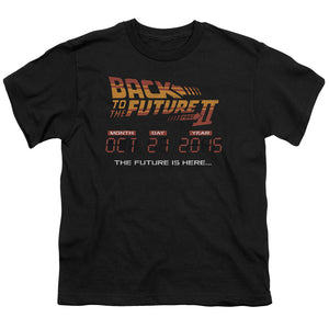 Back To The Future II Future Is Here Kids Youth T Shirt Black