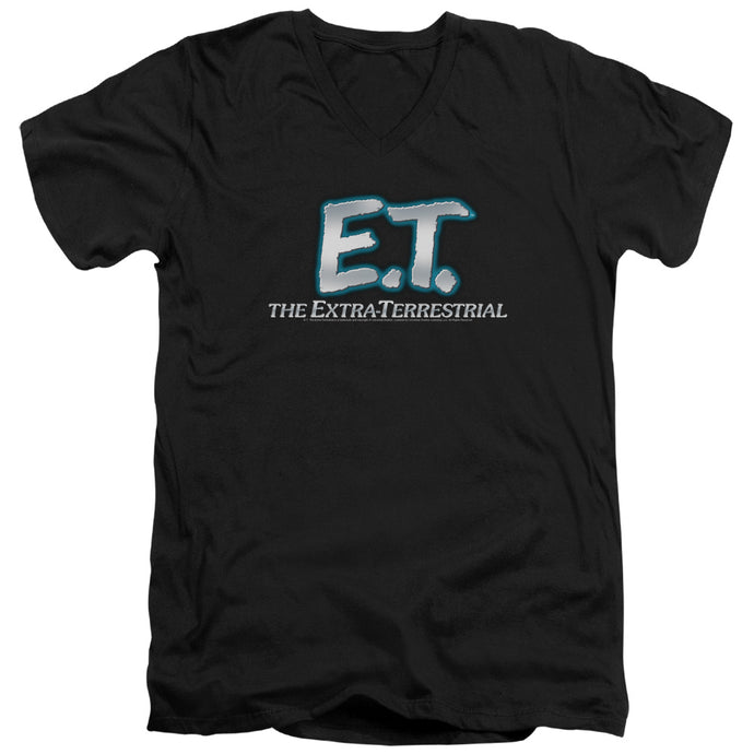 ET the Extra Terrestrial Logo Mens Slim Fit V-Neck T Shirt Black