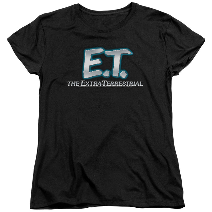 ET the Extra Terrestrial Logo Womens T Shirt Black