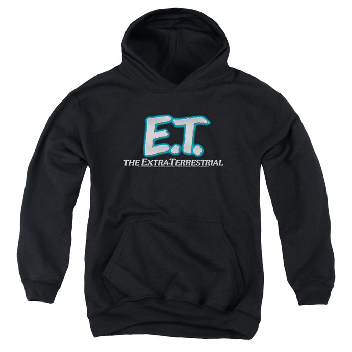 ET the Extra Terrestrial Logo Kids Youth Hoodie Black