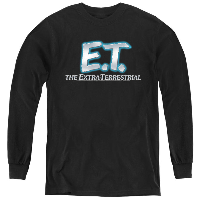 ET the Extra Terrestrial Logo Long Sleeve Kids Youth T Shirt Black