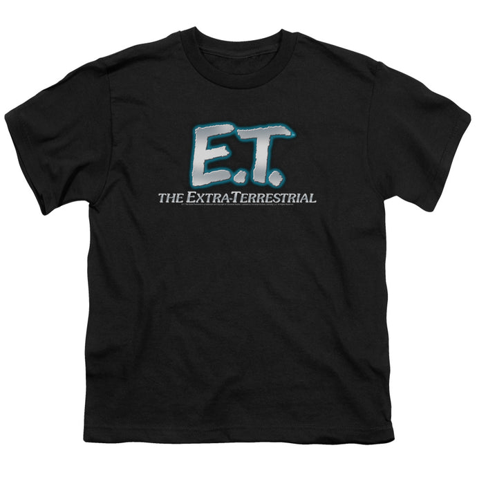 ET the Extra Terrestrial Logo Kids Youth T Shirt Black