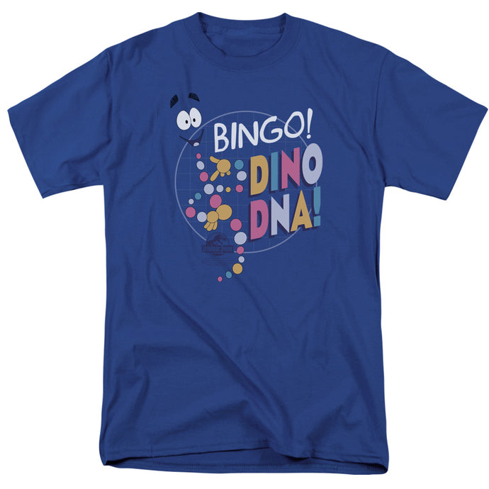Jurassic Park Bingo Dino DNA Mens T Shirt Royal Blue