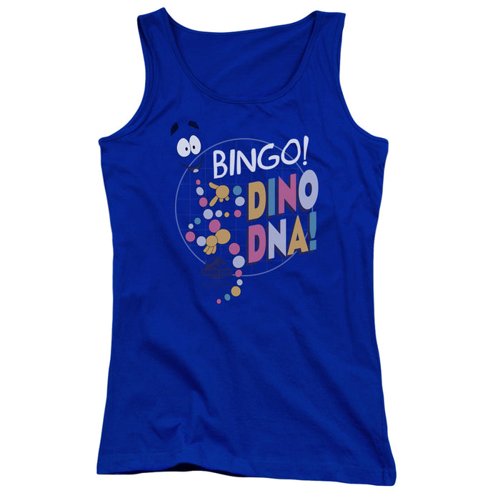 Jurassic Park Bingo Dino DNA Womens Tank Top Shirt Royal Blue