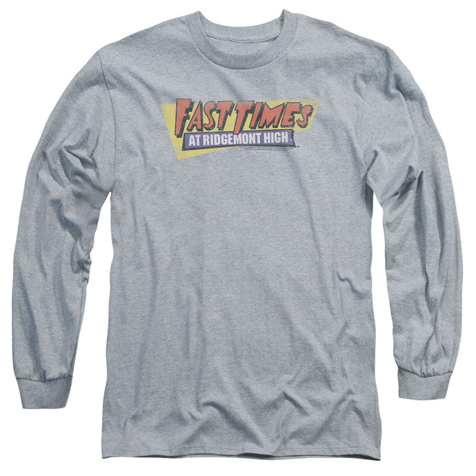 Fast Times at Ridgemont High Distressed Logo Mens Long Sleeve Shirt Athletic Heather