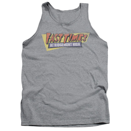 Fast Times at Ridgemont High Distressed Logo Mens Tank Top Shirt Athletic Heather