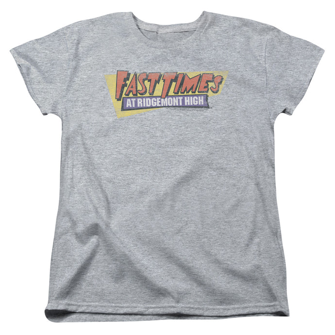Fast Times at Ridgemont High Distressed Logo Womens T Shirt Athletic Heather
