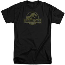 Load image into Gallery viewer, Jurassic Park Distressed Logo Mens Tall T Shirt Black