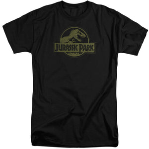 Jurassic Park Distressed Logo Mens Tall T Shirt Black