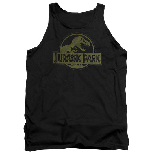 Jurassic Park Distressed Logo Mens Tank Top Shirt Black