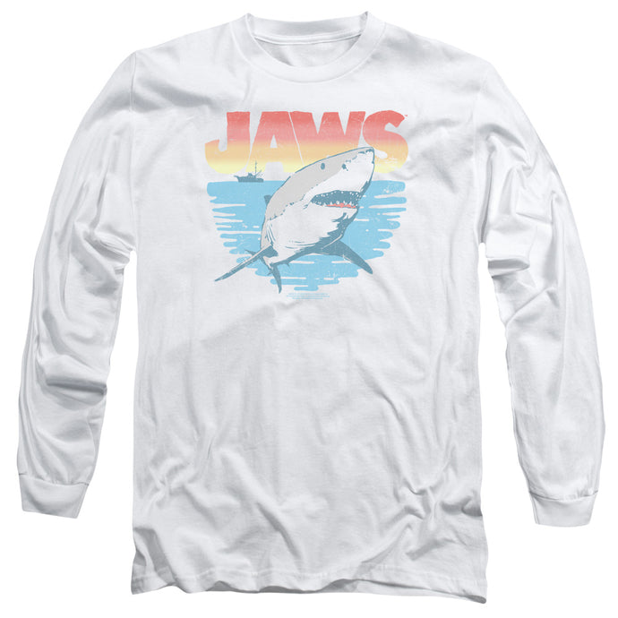 Jaws Cool Waves Mens Long Sleeve Shirt White