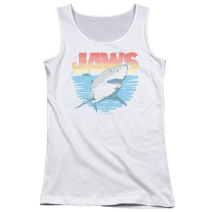 Jaws Cool Waves Womens Tank Top Shirt White