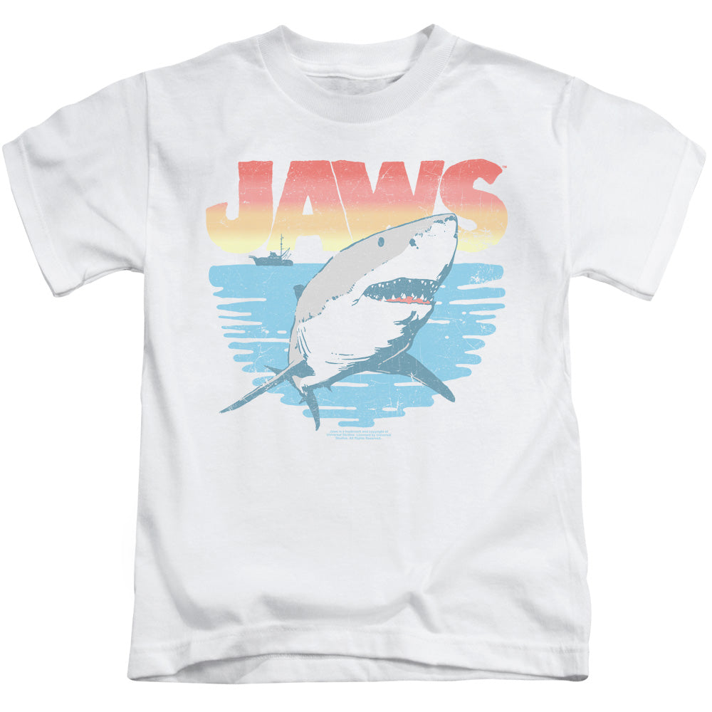 Jaws Cool Waves Juvenile Kids Youth T Shirt White