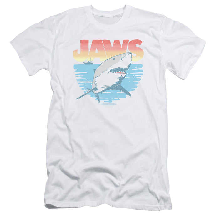 Jaws Cool Waves Slim Fit Mens T Shirt White