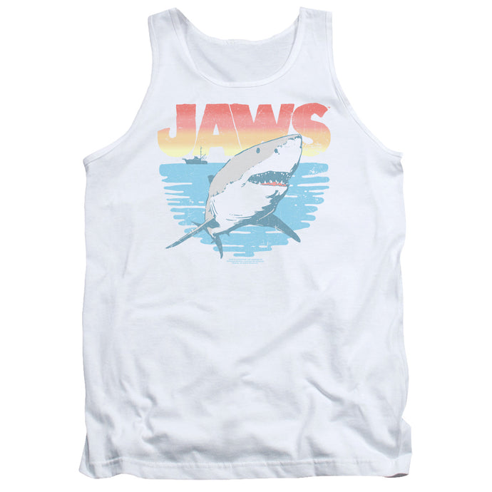 Jaws Cool Waves Mens Tank Top Shirt White