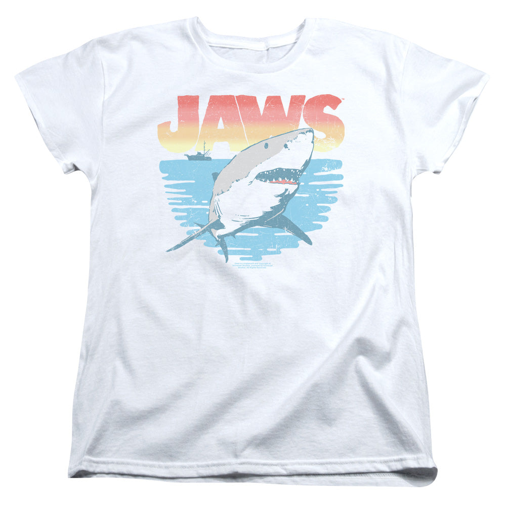 Jaws Cool Waves Womens T Shirt White