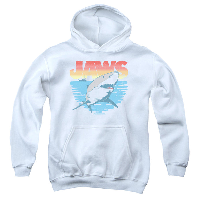 Jaws Cool Waves Kids Youth Hoodie White