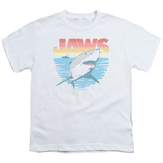 Jaws Cool Waves Kids Youth T Shirt White