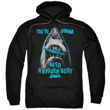 Load image into Gallery viewer, Jaws Boat In Mouth Mens Hoodie Black