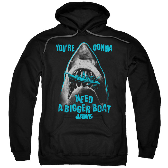 Jaws Boat In Mouth Mens Hoodie Black
