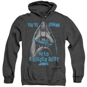 Jaws Boat In Mouth Heather Mens Hoodie Black
